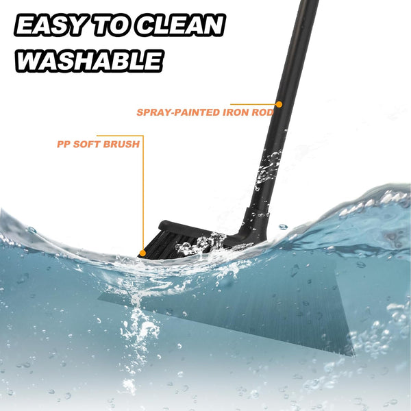 54 Inch Long Metal Handle Household Broom - Adjustable Heavy-Duty Broom for Indoor and Outdoor Cleaning, Suitable for Homes, Garages, Kitchens,