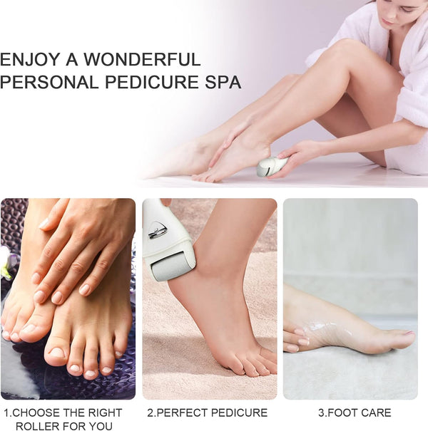 Electric Foot Callus Remover, Rechargeable Portable Electronic Foot File Pedicure Tools, Electric Callus Remover Kit, Professional Pedi Feet Care