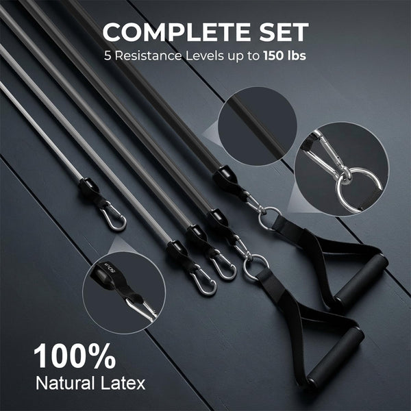 VEICK Resistance Bands, Exercise Bands, Workout Bands Set for Working Out with Handles for Men Women, Elastic Exercising Bands for Fitness Weights