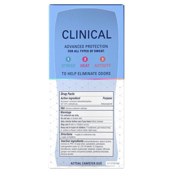 Secret Clinical Strength Antiperspirant Deodorant for Women, 3X Stress Protection, 72Hr Sweat & Odor Protection, PH Balancing Minerals, Invisible