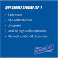 Genuine Joe 2-Ply Jumbo Roll Dispnsr Bath Tissue, Model:Gjo2565012