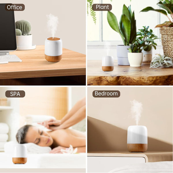 Yogin Essential Oil Diffuser for Bedroom, Quiet,Small Aromatherapy Diffuser,7 LED Color Options, and a Safety Auto-Off Timer