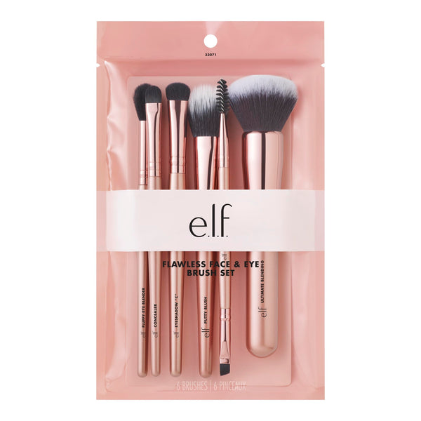 E.L.F. Flawless Face Kit, 6-Piece Brush Collection, Brushes for Face, Eyes & Brows, Vegan & Cruelty-Free