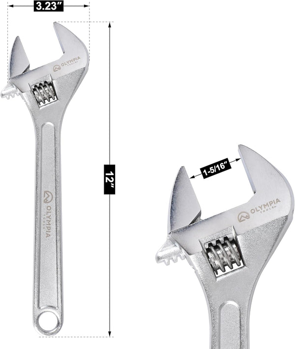 Olympia Tools 01-012 12" Adjustable Wrench 12-Inch