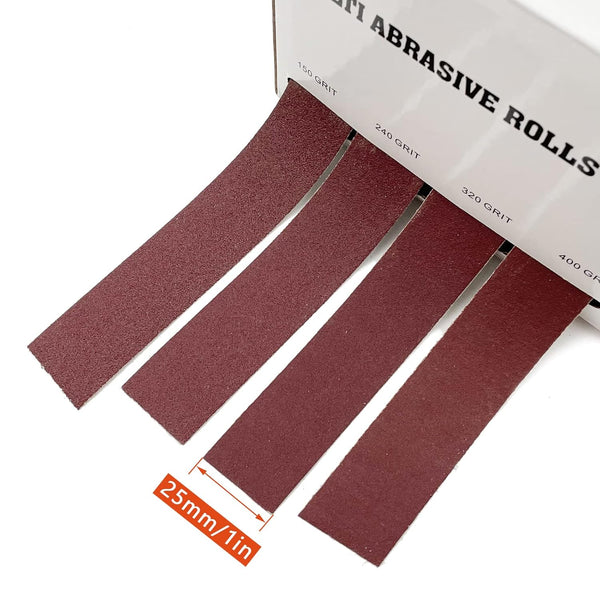 Emery Cloth Roll, 4 Grits Abrasive Sandpaper Rolls Assorted Sand Paper with Dispenser for Woodworking Automotive Metal Polishing, 150 240 320 400