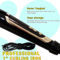 Abp 1 Inch Curling Iron Extra Long Barrel with Ceramic Coating for Long/Medium Hair,Led Display Instant Heat up to 450Â°F with Clamp,Hair Waving