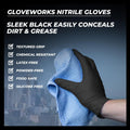 GLOVEWORKS Black Disposable Nitrile Industrial Gloves, 5 Mil, Latex & Powder-Free, Food-Safe, Textured