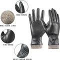 REDESS Winter Leather Gloves for Women, Wool Fleece Lined Warm Gloves, Touchscreen Texting Thick Thermal Snow Driving Gloves
