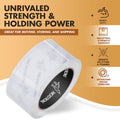 Industrial Grade Clear Packing Tape 12 Rolls - Extra Long 110 Yards per Roll - 2" Wide X 2.7 Mil Thick, Acrylic Adhesive Heavy Duty Tape for Box