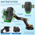 Heavy Duty Phone Holder - Long Arm, Anti-Shake Suction Cup, Compatible with All Phones & Vehicles