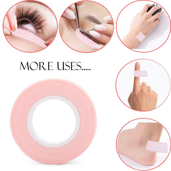6 Rolls Eyelash Tape,Adhesive Fabric Eyelash Extension Tape,Breathable Micropore Fabric Tape for Eyelash Extension Supplies,9 M/10 Yard Each Roll