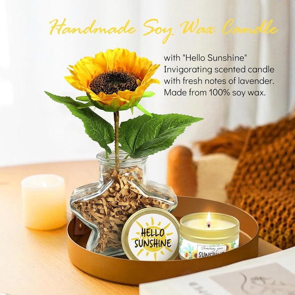Sunflower Initial Gifts, Get Well Soon Gifts, Self Care Spa Birthday Gifts for Women Monogrammed Gifts, Sunshine Gift Baskets, Personalized Gifts, M