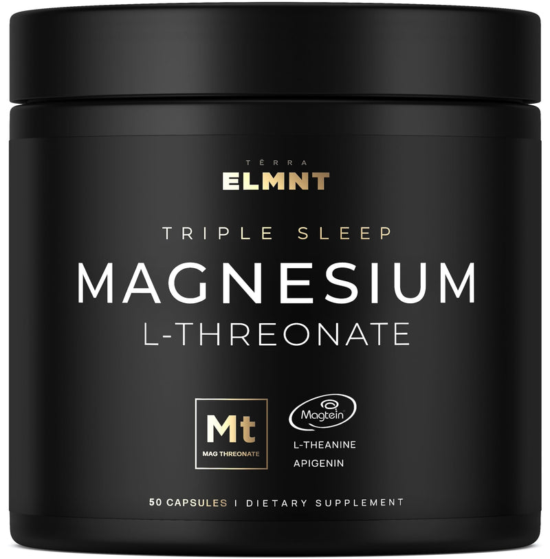 ELMNT Triple Sleep Magnesium Threonate W. Apigenin, Theanine & Magtein Magnesium L-Threonate - Highest Absorption Magnesium Supplement Capsules