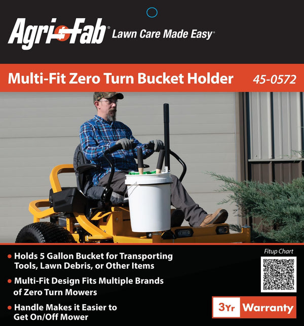 Agri-Fab 45-0572 Zero Turn Riding Lawn Mower Accessory Handle/Bucket Bracket; 5 Gallon Bucket Holder (Black)