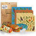 Reusable Beeswax Food Wraps 9 Pack â Organic Eco-Friendly Beeswax Wraps for Food Storage â Sustainable Plastic-Free Sandwich, Snack, Bread
