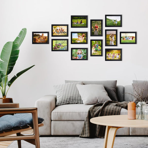 Hoikwo 18 Packs 3.5X5 Small Black Multi Picture Frames Set for Family Photos, Artwork, Light Weight Bulk 3.5 by 5 Frames Pack for Wall Hanging and