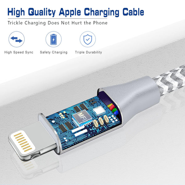 [Apple Mfi Certified] Short Iphone Charger 1Ft 2Pack,Usb a to Lightning Cord Nylon Braided 12 Inch Fast Charging Iphone Cable Compatible with