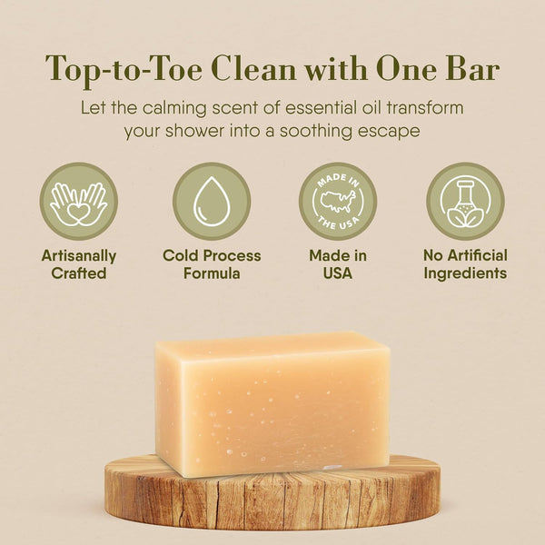 360Feel Original Shampoo Bar - Nourishing and Moisturizing Anti-Dandruff Natural Shampoo Bar - Handmade with Essential Oils - Travel Friendly and