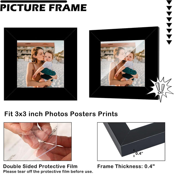 9X11 Inch Picture Frame Black for Wall Hanging or Tabletop, Poster Frame Wall Gallery Photo Frame with Shatter Resistant Plexiglas, Black