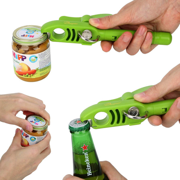 Home Kitchen Restaurant Safety Bottle Jar Wine Manual Can Opener&Bangrui Professional 4-in-1 Can Opener keeps smooth edges. With a corkscrew
