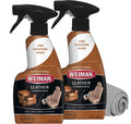 Weiman Leather Cleaner and Conditioner for Furniture - 12 Ounce - 2 Pack - Ultra Violet Protection Help Prevent Cracking or Fading of Leather