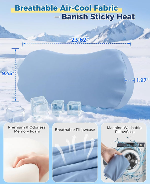 Lower Back Pain Relief Pillow for Sleeping Memory Foam Lumbar Support Pillow for Side Back Sleepers - Ergonomic Waist Pillow - Back Pain Relief
