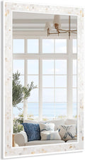 Tanmicoshomy 24 X 47 Inch Rectangle Wall Mirror, Natural Shell Framed Rectangular Mirror for Bathroom Vanity Bedroom, Living Room, Entryway, Wall