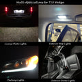 Alla Lighting T10 Wedge 194 168 2825 W5W LED Bulbs, 6000K White License, Reverse, Trunk, Marker, Parking, Door, Map, Dome Lights Lamps, 360Â° Light