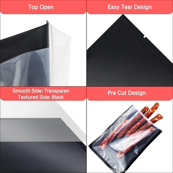 CANLENPK 2.7Ã4 Inch/7X10Cm Mini Vacuum Sealer Bags,Small Precut Food Storage Bag,Seal Meal Snack Fruit Nut,Boil Steam Heat Freeze,Commercial Grade