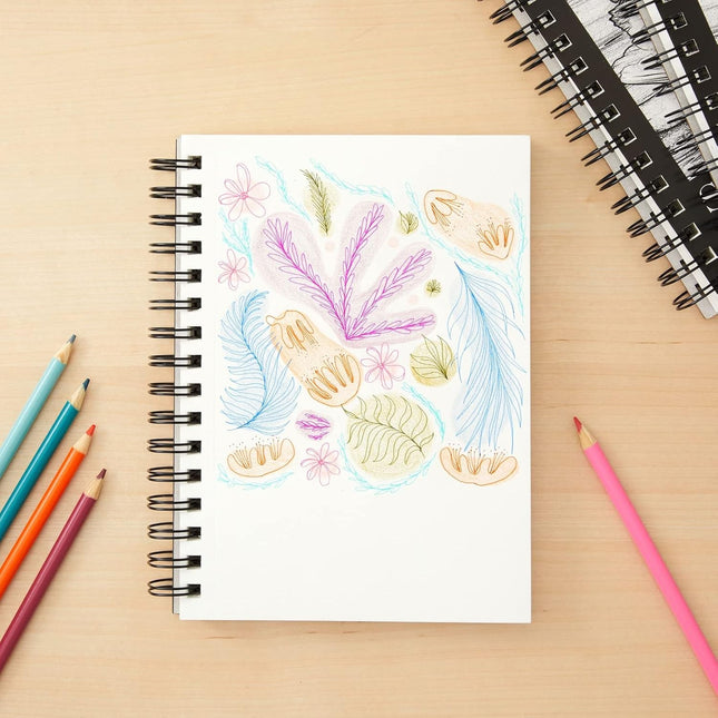 Bright Creations Perforated Art Sketchbook for Drawing, 5.5X8.5 Inch Spiral Bound Notebook for Doodling, Art Pads with A