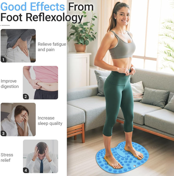 Foot Massager Mat 2PCS, Foot Reflexology Mat with Magnetic Therapy, Standing Desk Mat Acupressure Mat for Feet Relaxation, Pressure Point Mat for