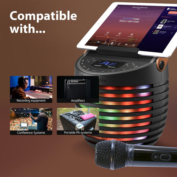 Singing Machine Portable Wireless Microphone (Black) - Premium Unidirectional UHF Wireless Mic for Singing, Speeches & Events - Cordless Mic