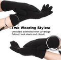 Achiou Women Winter Gloves, Touch Screen Texting Gloves, Elastic Soft Warm Knit Lined, One Size