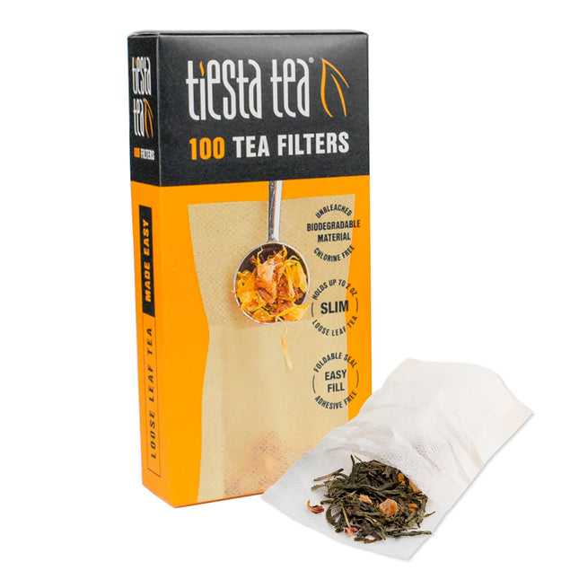Tiesta Tea Loose Leaf Filters for Brewing | Disposable Infuser for Hot & Iced Drinks | Easy-Fill Steeper | Unbleached Pa