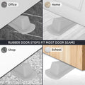 4 Pack Premium Rubber Door Stoppers Wedge, Door Stops for Carpet Heavy Duty Door, for Bottom of Door on Tile, Concrete, Carpet, Wooden Floor (Gray)