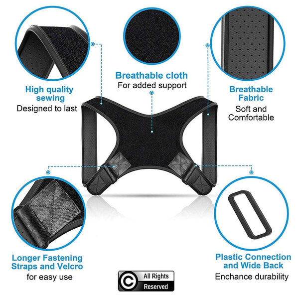 POAGL Posture Corrector for Men | Universal Fit Adjustable Upper Back Brace for Clavicle to Support Neck, Back and Shoulder Pain Relief Kyphosis