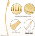 Body Brush Back Scrubber,18.7 Inch Long Handle Detachable Body Brush with Dual Brushing Heads for Dry Brushing Shower, Bamboo Medium Firm Bristle