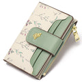 GAEKEAO Small Wallets for Women RFID Blocking Leather Bifold Zipper Pocket Wallet Credit Card Holder with ID Window A-Green