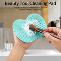 2 Pcs Silicone Make up Brush Cleaning Mat, Makeup Brush Cleaner Mats, Cosmetic Cleaning Pads, Portable Washing Tool with Suction Cup for Makeup