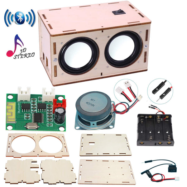 DIY Bluetooth Speaker Box Kit Electronic Sound Amplifier - Build Your Own Portable Wood Case Bluetooth Speaker Sound - Science Experiment and STEM
