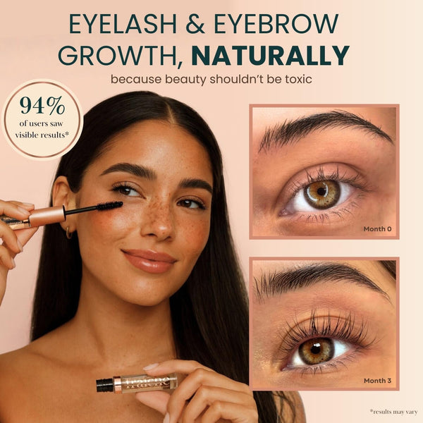 Live Fraiche Organic Castor Oil Lash Serum for Hair Growth, 100% Pure Eyebrow Eyelash Growth Serum, Cold Pressed Hexane Free (2oz Glass Bottle +