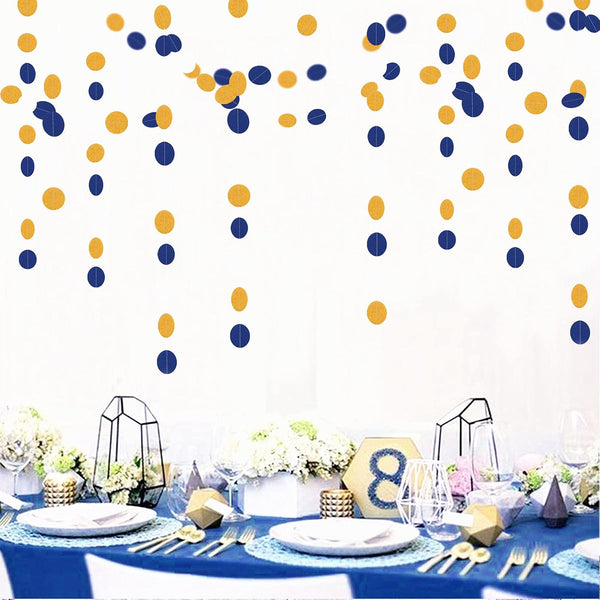Navy-Blue White-Gold Party-Decorations Streamers Garland - 52Ft Graduation 2025 Glitter Hanging Paper Banner, Men Boy Birthday Nautical Fathers