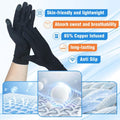 2 Pairs Full Finger Copper Arthritis Gloves with Touchscreen Tip, Compression Gloves for Women Men, Relief for Rheumatoid, Osteoarthritis, Carpal