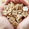 500 Wood Letter Tiles,Scrabble Letters for Crafts - DIY Wood Gift Decoration - Making Alphabet Coasters and Scrabble Crossword Game