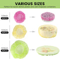 HANSGO 120Pcs Bowl Covers Reusable, Elastic Fresh Keeping Bags Plastic Shower Caps Food Wraps for Family Outdoor Picnic(3 Size)