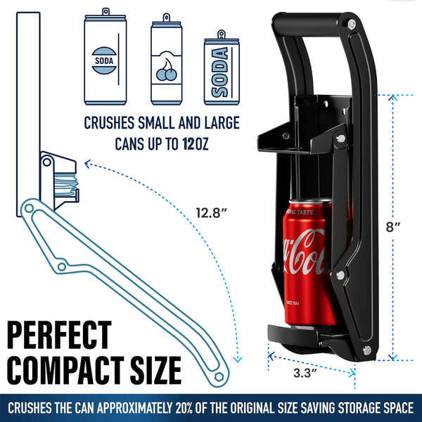 Can Crushers for Recycling - 16 Oz Heavy Duty Aluminum Can Crusher Wall Mounted - Soda and Beer Can Smasher for Recycling with Bottle Opener - for