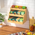 Bamboo Tea Bag Organizer, 3 Tier Vertical Tea Organizer, Tea Holder for Kitchen Island, Coffee Shop or Office, Tea Storage with 12 Adjustable