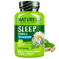 NATURELO Sleep Aid - with Melatonin, Magnesium, GABA, Valerian Root, Lemon Balm, Chamomile Herbal Extracts - Plant-Based Sleeping Aid - 60 Vegan