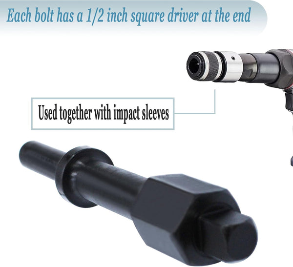 32029 Air Hammer Socket Adapter, 37315 3/8" & 37316 1/2" Shake 'N Break Pneumatic Bolt Breaker Set,2-Piece