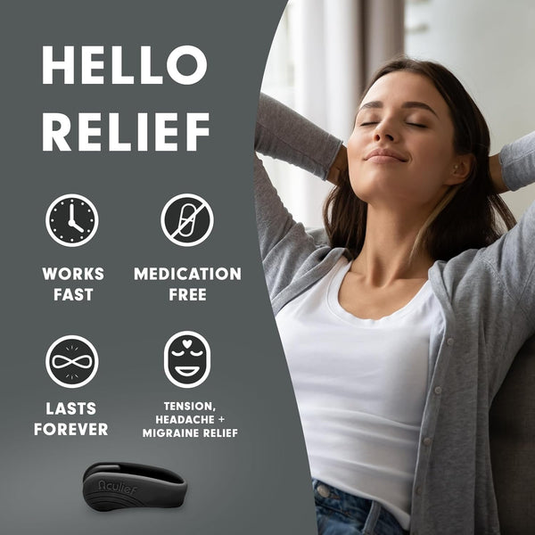 Aculief 1-Pack Wearable Natural Acupressure Support for Relaxation, Headache, Migraine, Stress Alleviation & Tension Relief, Soothes Muscle Pain